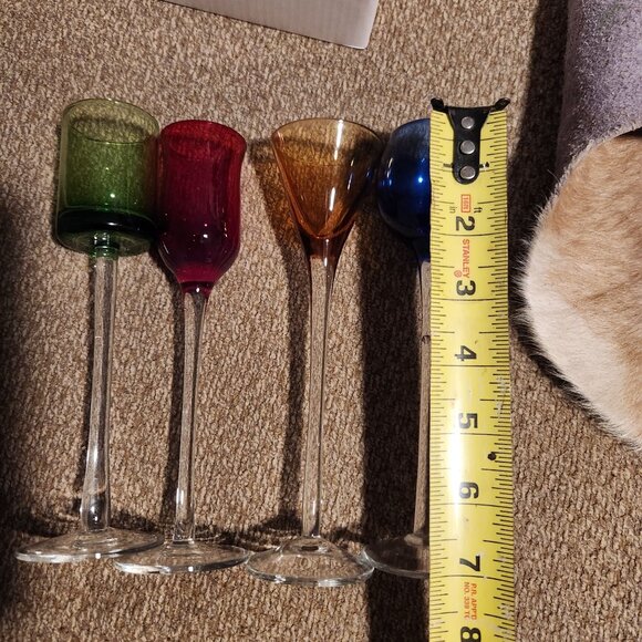 Williams-Sonoma Set Of Four Colored Cordial Glasses - Picture 3 of 11